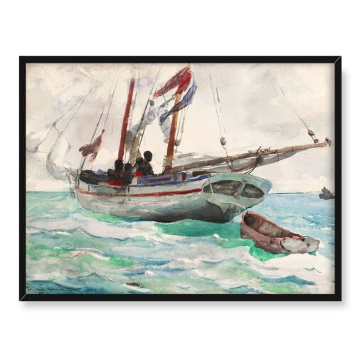 Winslow Homer Szkuner Nassau Bahamy 40x30