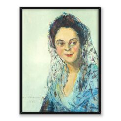Włodzimierz Terlikowski Kobieta w mantylce 30×40