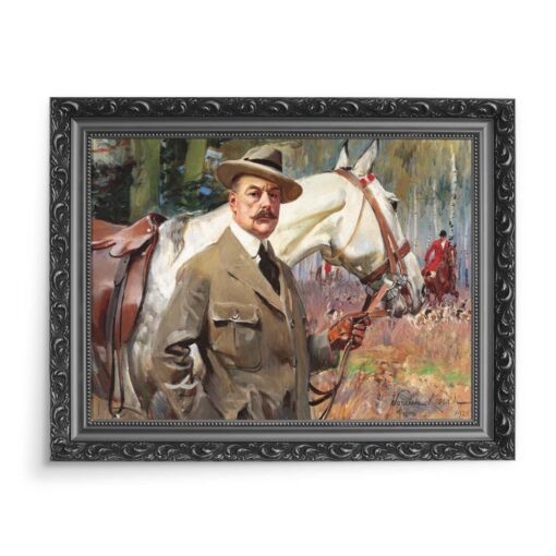 Wojciech Kossak Autoportret z koniem 70x50 wydruk na płótnie CANVAS
