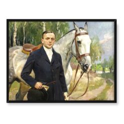 Wojciech Kossak Bronisław Krystall Portret z koniem 40x30