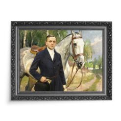 Wojciech Kossak Bronisław Krystall Portret z koniem 70×50 wydruk na płótnie CANVAS