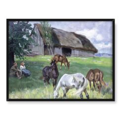 Wojciech Kossak Na łące 40x30