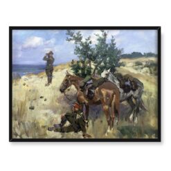 Wojciech Kossak Patrol ułański 40×30