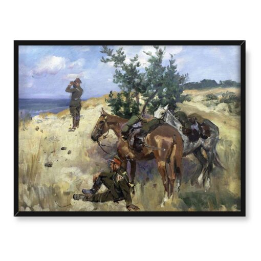 Wojciech Kossak Patrol ułański 40x30