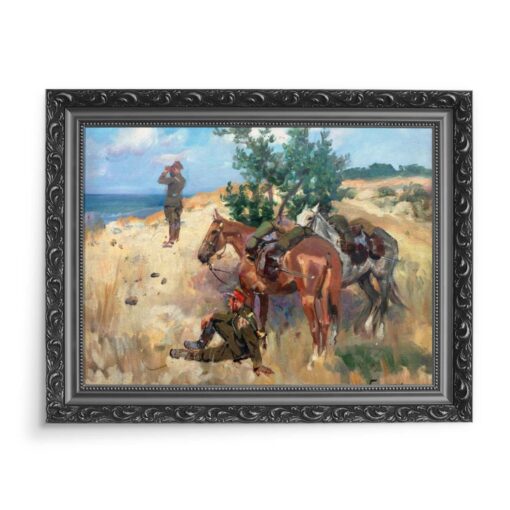 Wojciech Kossak patrol ułański 70x50 wydruk na płótnie CANVAS