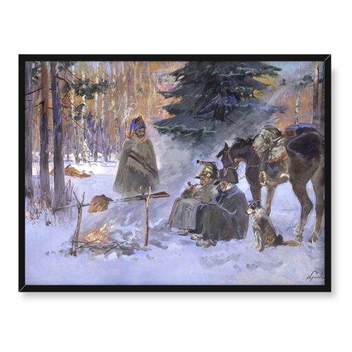 Wojciech Kossak Przy ognisku 40x30