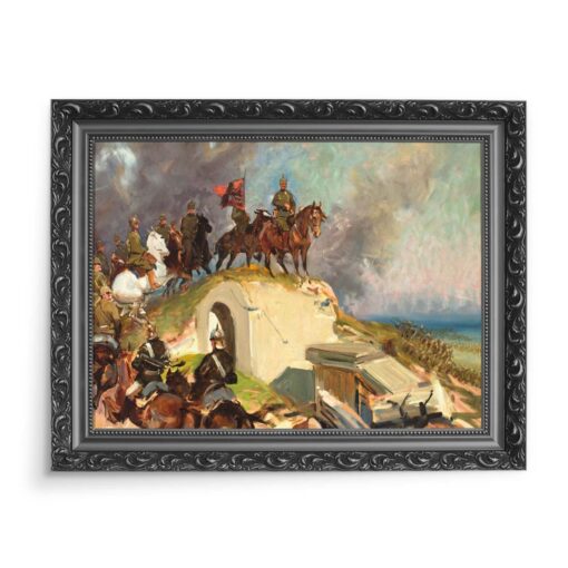 Wojciech Kossak Scena bitewna z I Wojny Światowej 70x50 wydruk na płótnie CANVAS