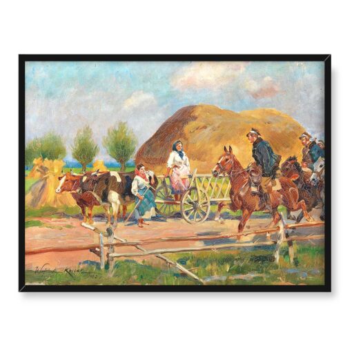 Wojciech Kossak Spotkanie na wiejskiej drodze 40x30 w RAMIE