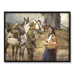 Wojciech Kossak Spotkanie przy młynie 40×30