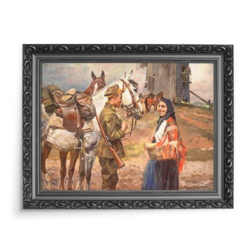 Wojciech Kossak Spotkanie przy młynie 70x50 wydruk na płótnie CANVAS