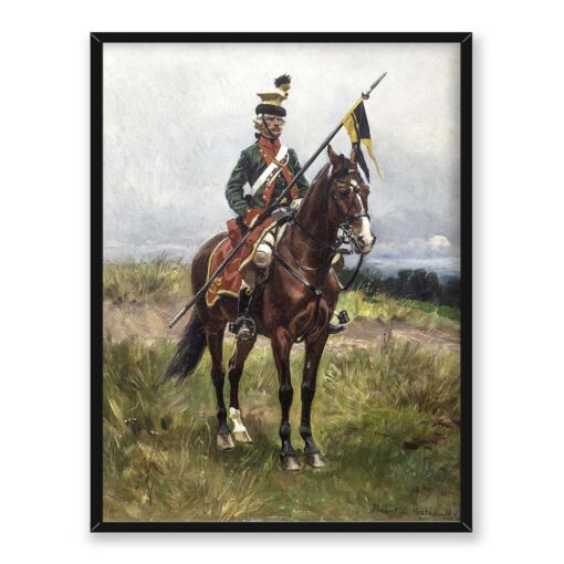 Wojciech Kossak Ułan spod Savony 30x40