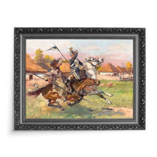 Wojciech Kossak Ułan walczący z Kozakiem 70x50 wydruk na płótnie CANVAS