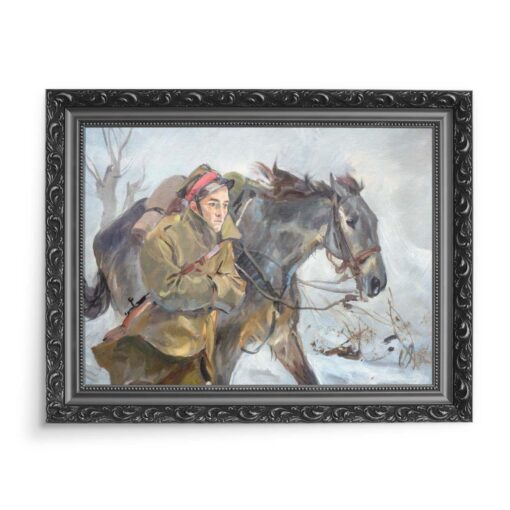 Wojciech Kossak Ułan z koniem 70x50 wydruk na płótnie CANVAS