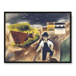 Yasuo Kuniyoshi Chłopiec z krową 40x30