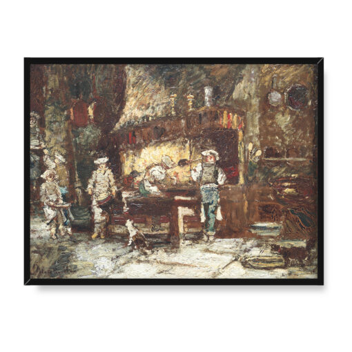 Adolphe Monticelli Kuchnia w Rotisserie des Deux Paons 40x30