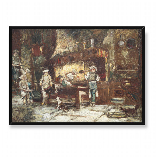 Adolphe Monticelli Kuchnia w Rotisserie des Deux Paons 70x50