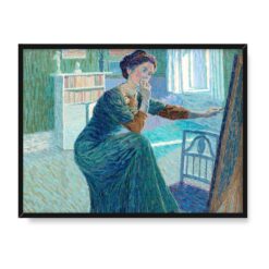 Agnes Cleve-Jonand Autoportret przy sztalugach 40×30