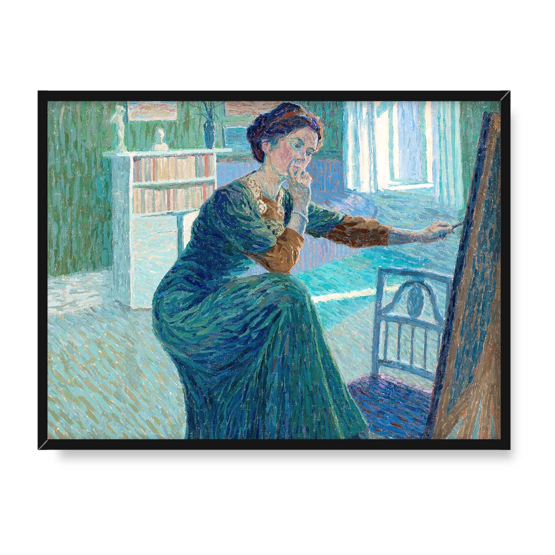 Agnes Cleve-Jonand Autoportret przy sztalugach 40x30