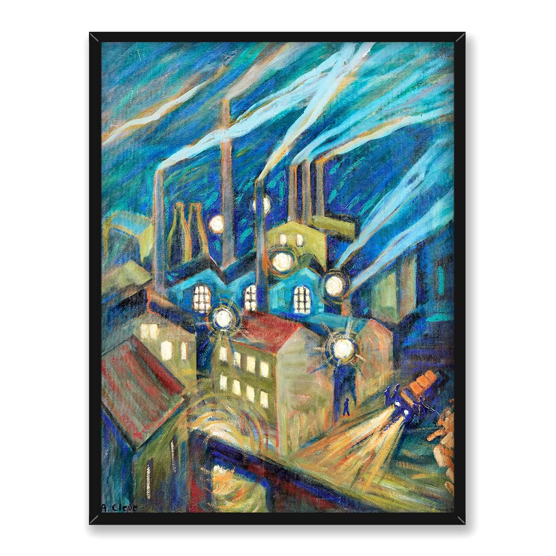 Agnes Cleve-Jonand Nocny Sztokholm 30x40 w RAMIE