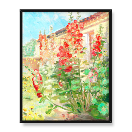 Anna Ancher Czerwone malwy w ogrodzie w Skagen 40x50 w RAMIE