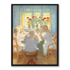 Anna Ancher Małe dziewczynki na przyjęciu herbacianym 30×40