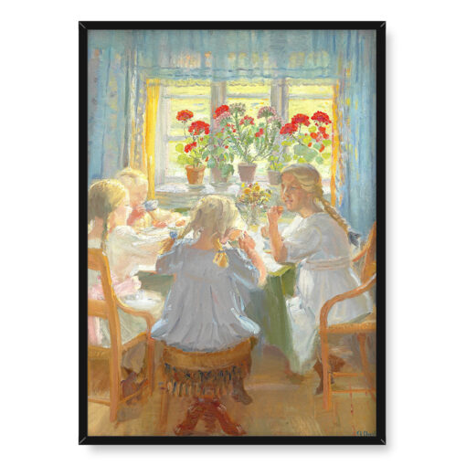 Anna Ancher Małe dziewczynki na przyjęciu herbacianym 50x70