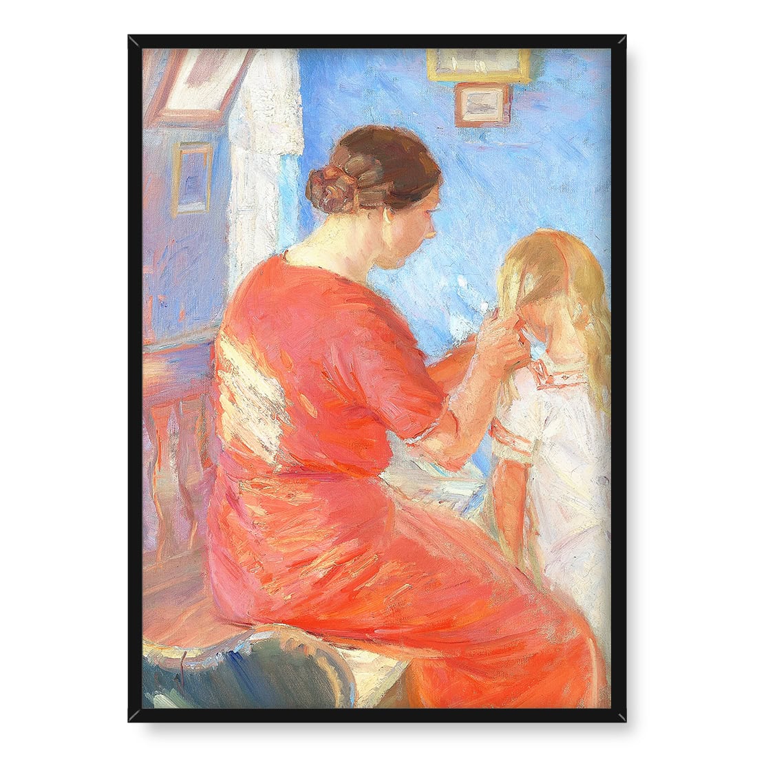 Anna Ancher Mama zaplata włosy dziecka 50x70
