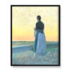 Anna Ancher Młoda kobieta stojąca w zachodzącym słońcu 40×50 w RAMIE