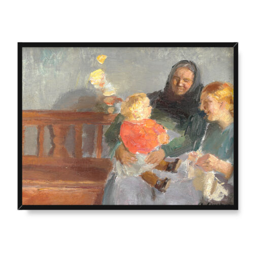 Anna Ancher Wnętrze z trzema generacjami 40x30