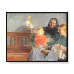 Anna Ancher Wnętrze z trzema generacjami 50×40