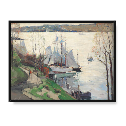 Anthony Thieme Przystań łodzi przy 79 Ulicy Nowy Jork 40x30