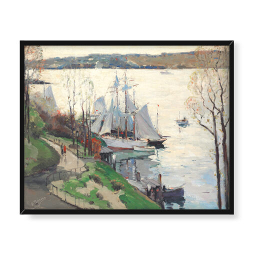 Anthony Thieme Przystań łodzi przy 79 Ulicy Nowy Jork 50x40