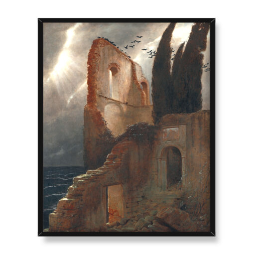 Arnold Bocklin Ruiny nad morzem 40x50 w RAMIE