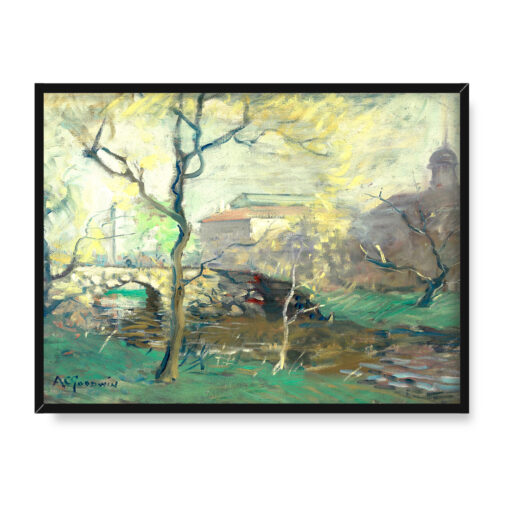 Arthur Clifton Goodwin Widok na Boston Fens Fogg 40x30 w RAMIE
