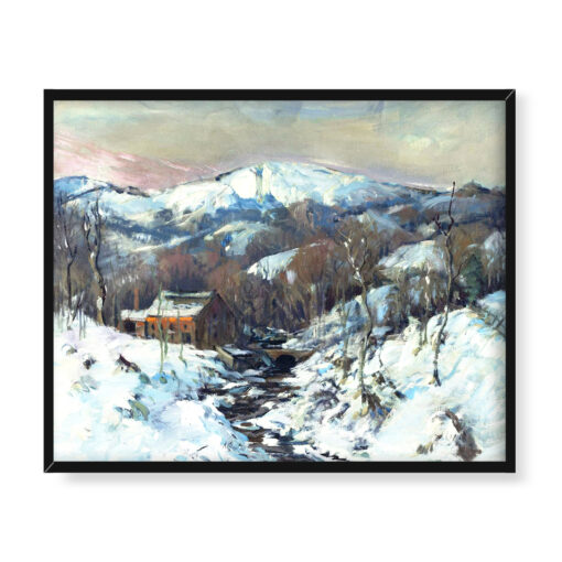 Arthur Clifton Goodwin Zaśnieżone brzegi rzeki 50x40 w RAMIE