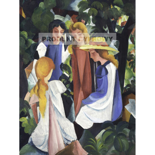 August Macke Cztery dziewczyny — produkt cyfrowy do pobrania