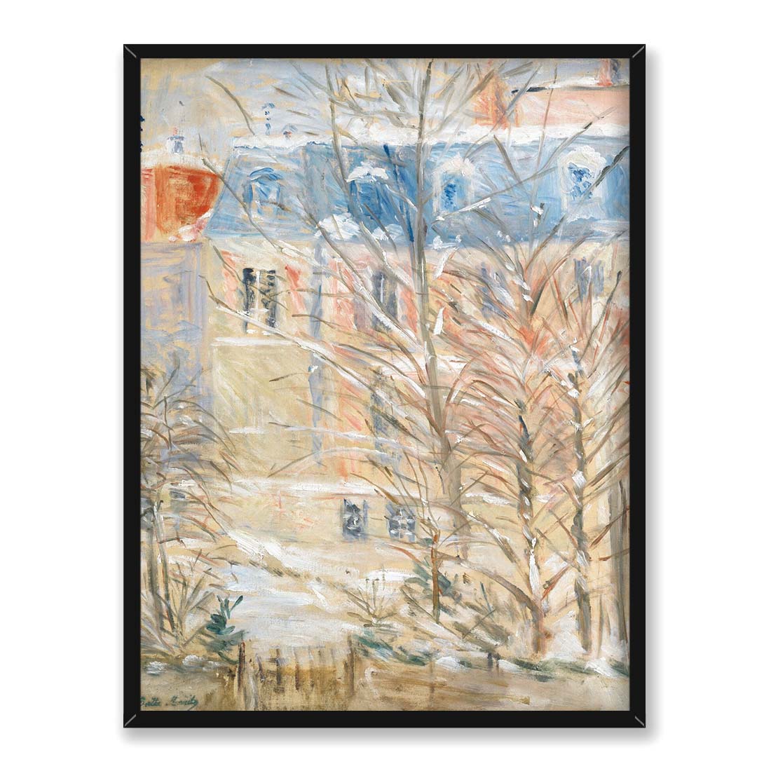 Berthe Morisot Domy pod śniegiem 30x40