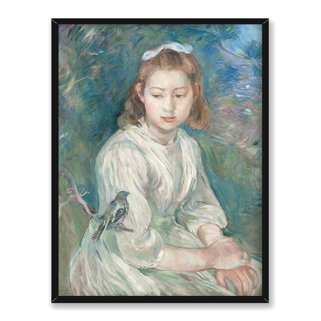 Berthe Morisot Dziewczynka z ptakiem 30x40 w RAMIE