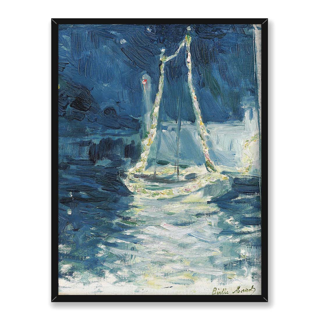 Berthe Morisot Oświetlona łódź 30x40