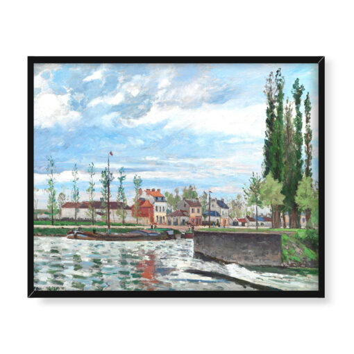 Camille Pissarro Śluza w Pontoise 50x40 w RAMIE