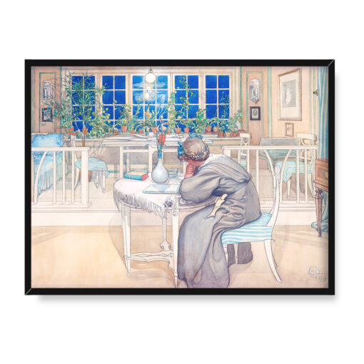 Carl Larsson Noc przed podróżą do Anglii 40x30