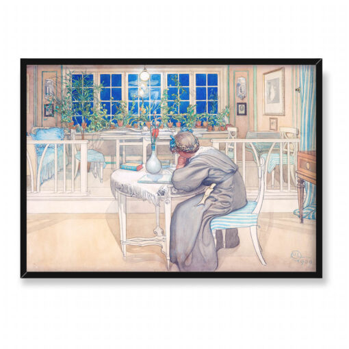 Carl Larsson Noc przed podróżą do Anglii 70x50