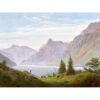 Caspar David Friedrich Krajobraz z górskim jeziorem o poranku — produkt cyfrowy do pobrania