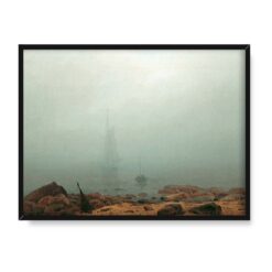 Caspar David Friedrich Morska plaża we mgle 40×30 w RAMIE