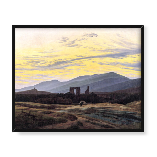 Caspar David Friedrich Ruiny klasztoru Eldena i Karkonosze 50x40 w RAMIE