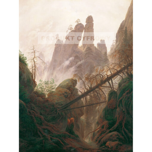 Caspar David Friedrich Skalisty krajobraz w Górach Piaskowcowych — produkt cyfrowy do pobrania
