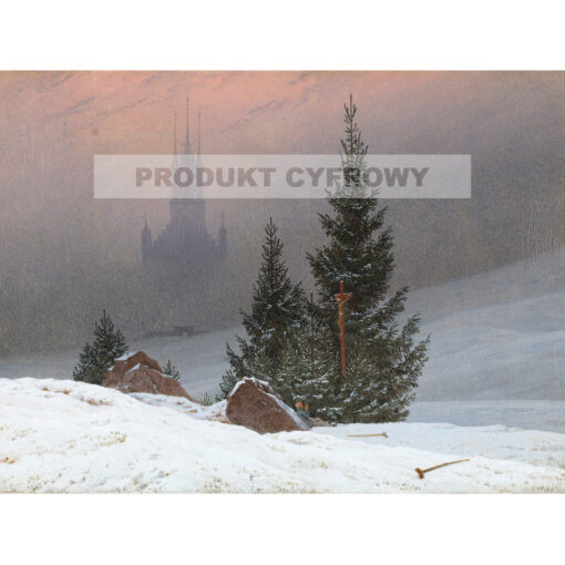 Caspar David Friedrich Zimowy krajobraz — produkt cyfrowy do pobrania