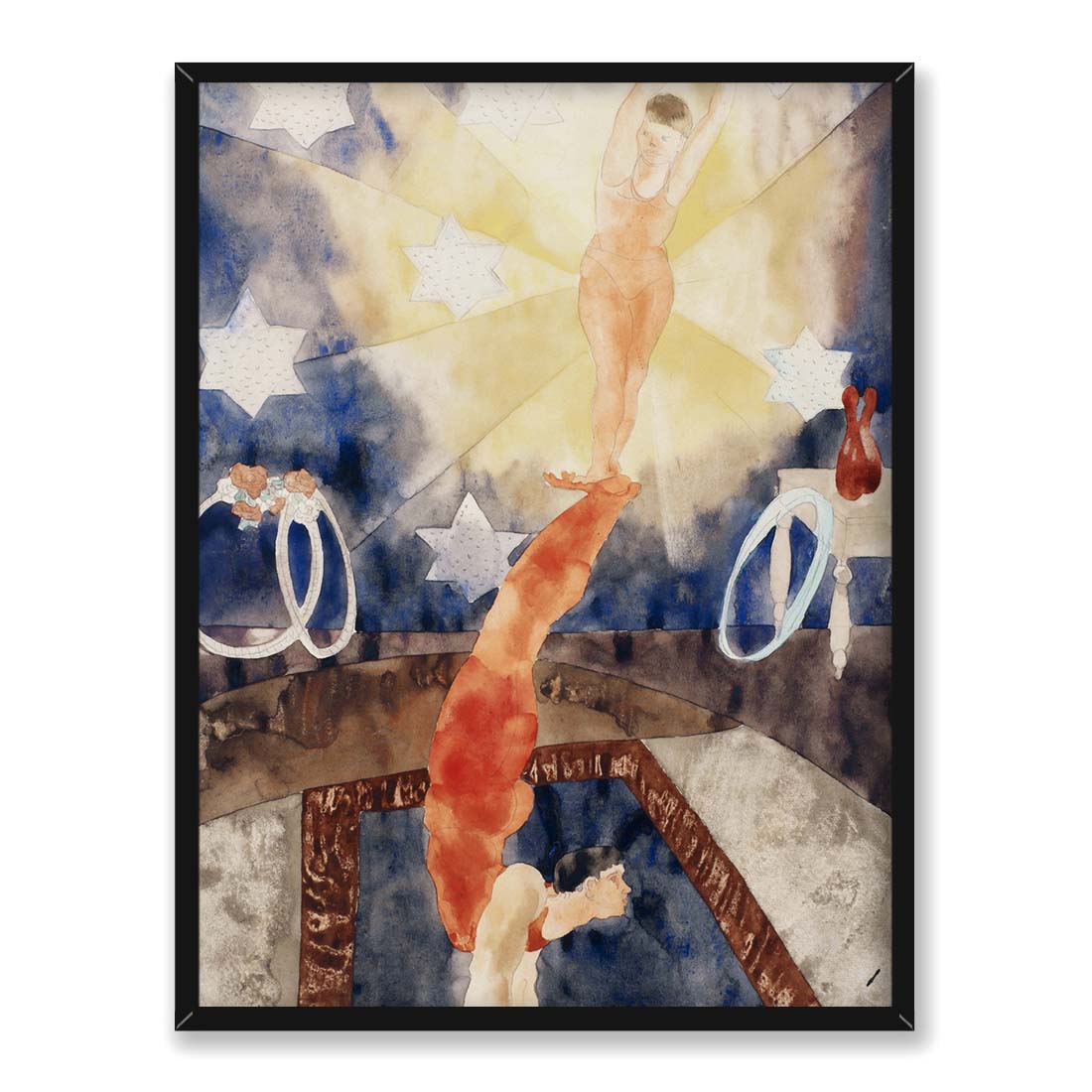 Charles Demuth Dwaj akrobaci w czerwonych rajtuzach 30x40 w RAMIE