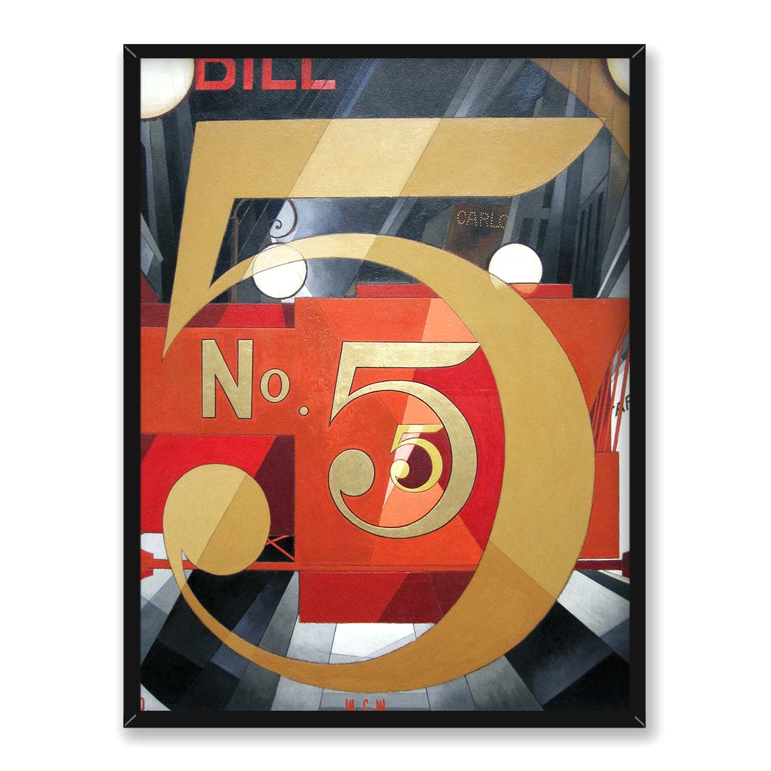 Charles Demuth Figura 5 w złocie 30x40 w RAMIE