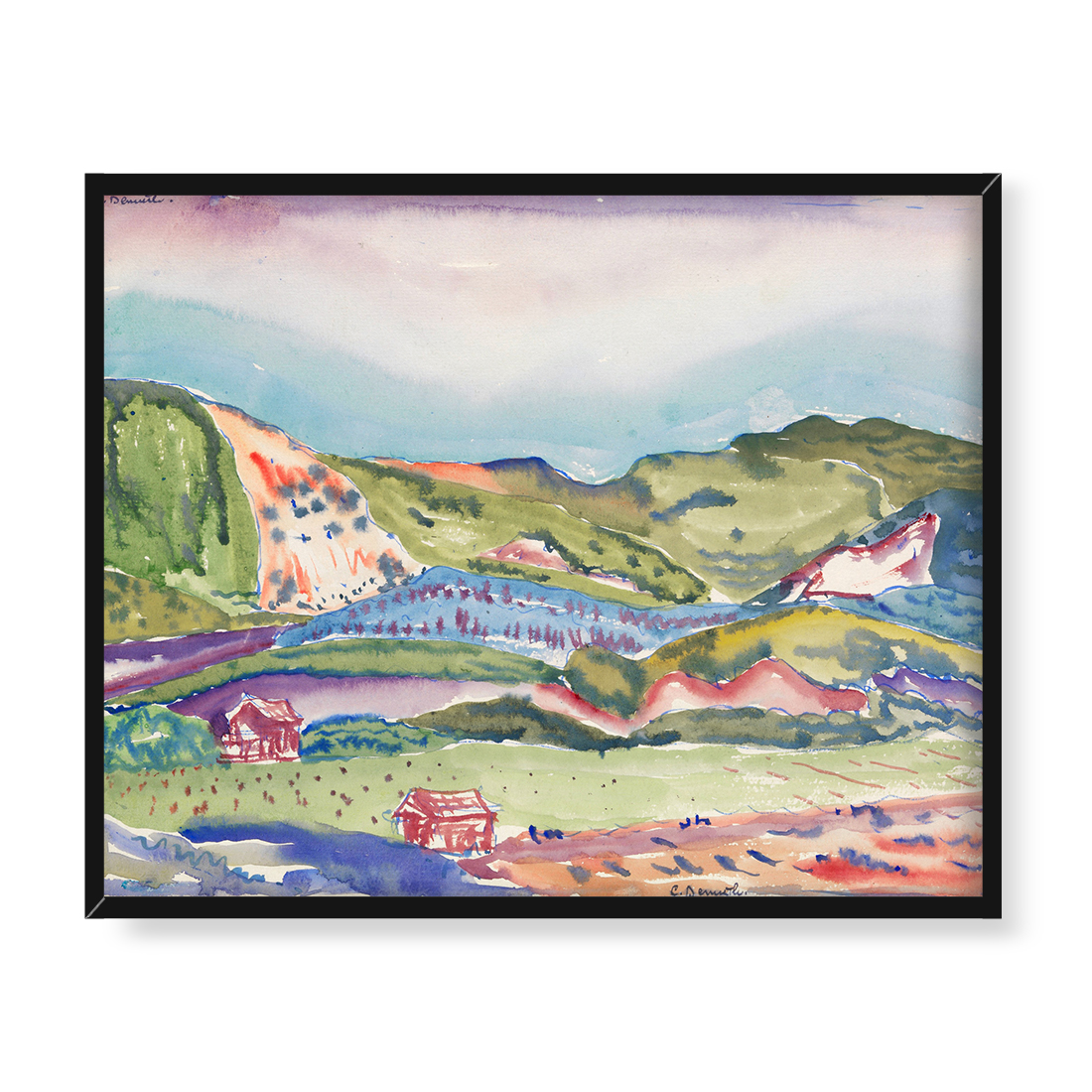 Charles Demuth Góra z czerwonym domem 50x40